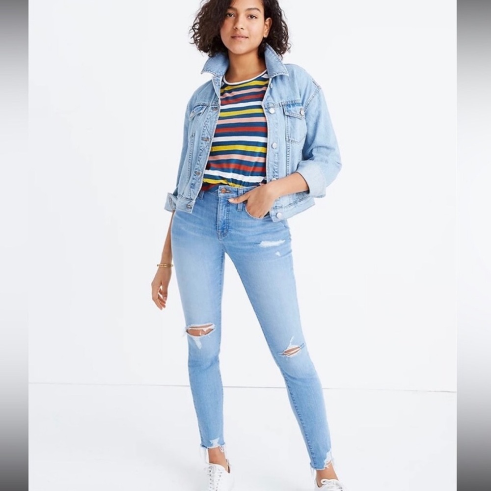 Madewell 9” high-rise distressed skinny jeans in Ontario wash size 26 H5789